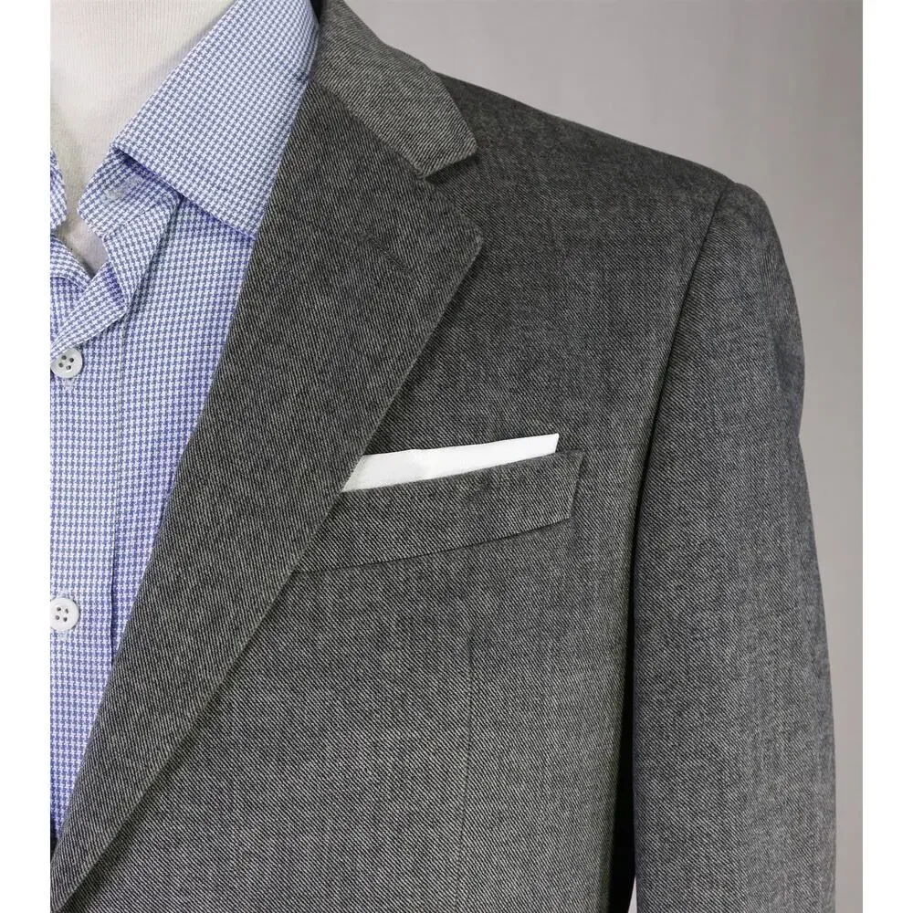 Armani Collezioni Mens Modern Fit Gray Velvet 2-Btn Blazer Jacket 40R